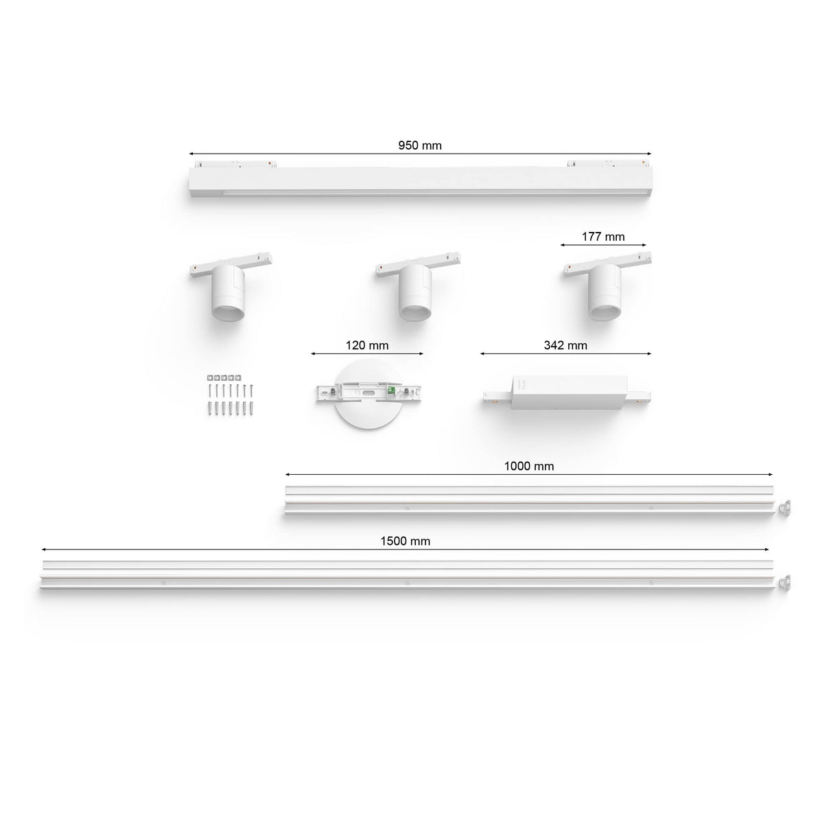 Philips Hue - Perifo Iluminación en carril White and Color Ambiance, Set carril 271.5 cm y 3 focos (blanco), Anclajes incluidos