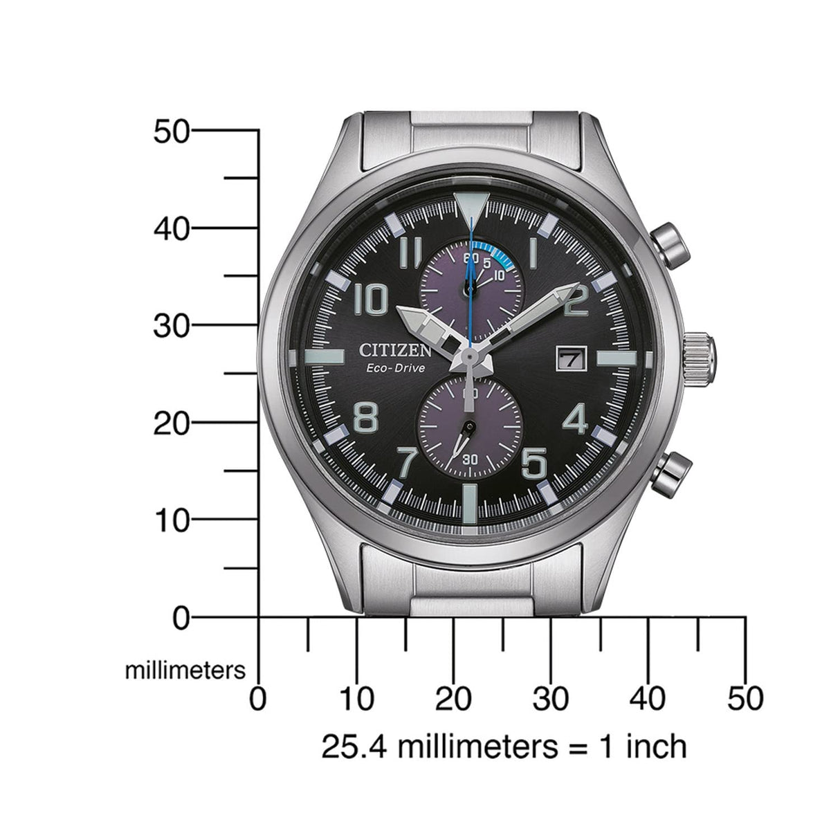 Citizen Reloj Cronógrafo para Hombres de Energía Solar con Correa en Acero Inoxidable CA7028-81E