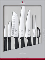 Victorinox Swiss Classic, Juego de cuchillos de cocina profesionales, 7 piezas, negro
