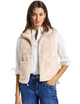 Street One 2200552 Chaleco Suave con Aspecto de Piel, Arena Pastel, 40 Mujeres
