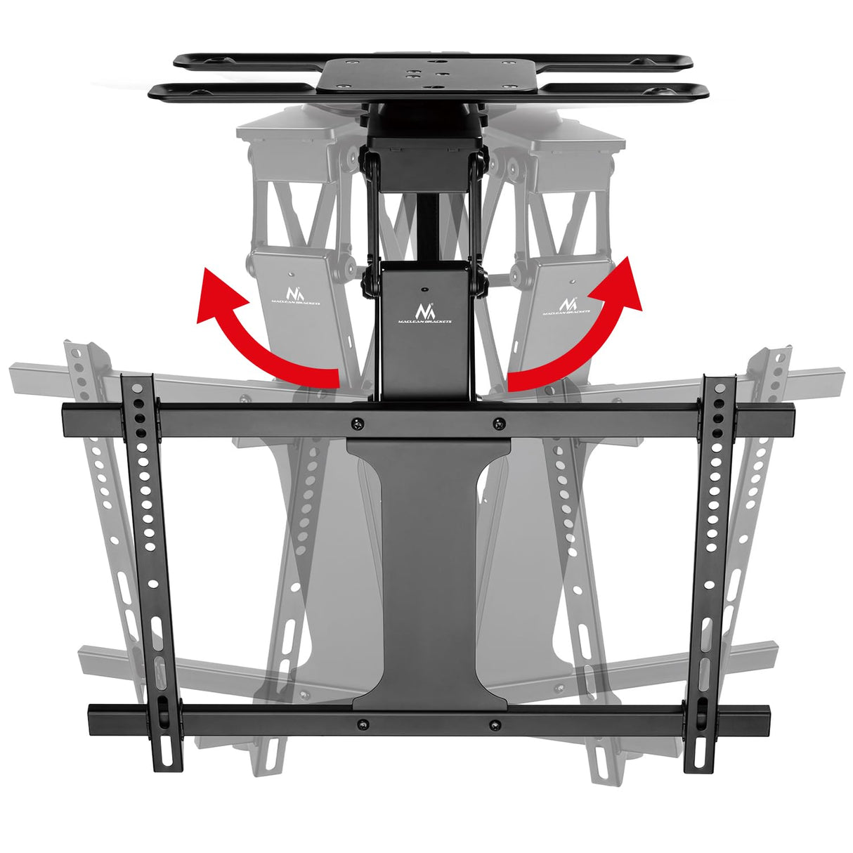 Maclean Electric Soporte de Techo para TV de 32" a 75" | Función de Inclinación y Giro Motorizada | max. VESA 600x400 | Control Remoto y App Tuya | Construcción Metálica Robusta | Sistema Anticolisión