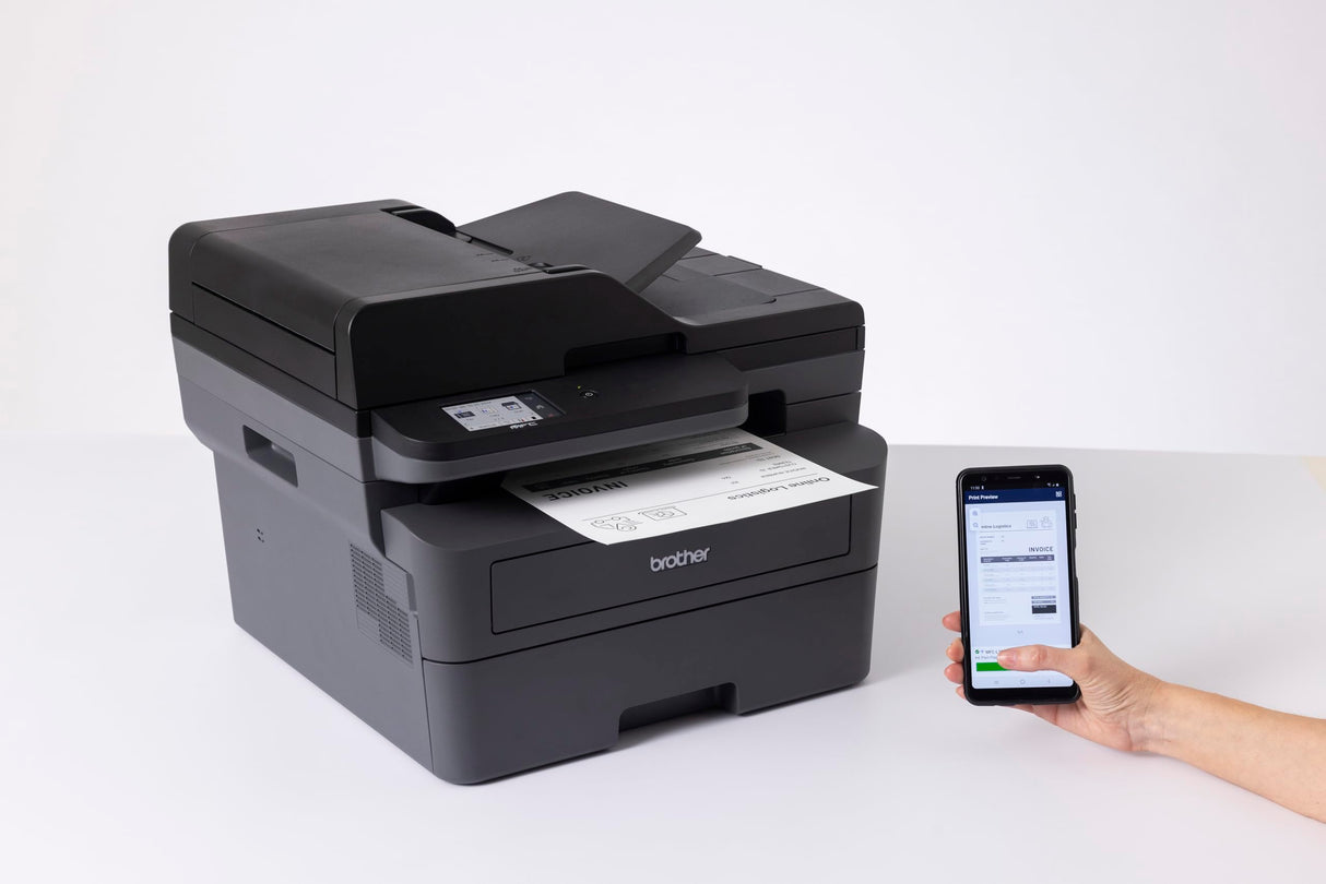 Brother MFCL2800DW, Impresora multifunción láser Monocromo WiFi con fax, impresión automática a Doble Cara y ADF de 50 Hojas