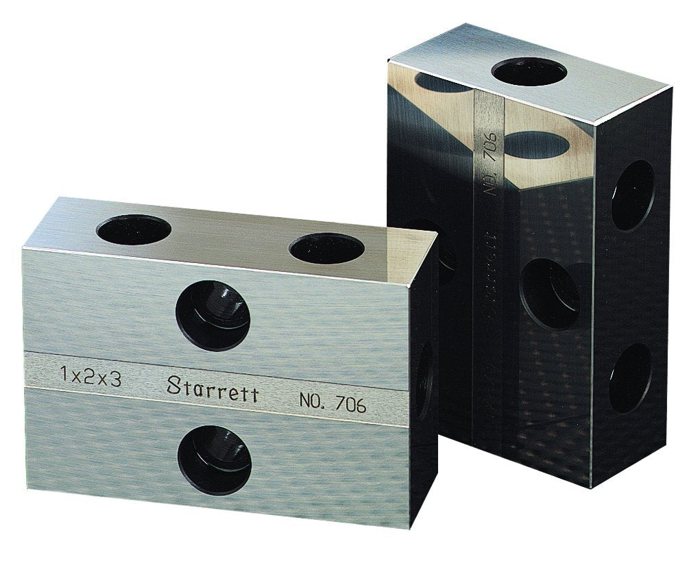 Starrett 706MBZ - Bloques de acero endurecido milimétrico emparejado par, altura de 25 mm, ancho de 50 mm, longitud de 75 mm