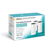 TP-Link Deco P9 (3-Pack) - PLC Mesh Wi-Fi Híbrido con Powerline, Adecuado para Casas Grandes con Paredes Gruesas, Powerline AV1000 + WiFi AC1200, Cobertura hasta 560 ㎡,2xPuerto Gigabit, CPU Qualcomm