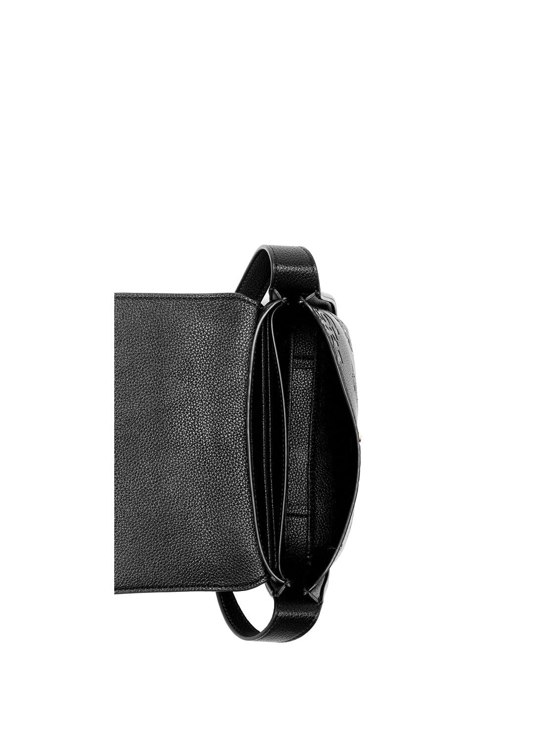 GUESS Keandra Crossbody Flap, Bandolera, Solapa Cruzada para Mujer, Negro con Logotipo, Talla única