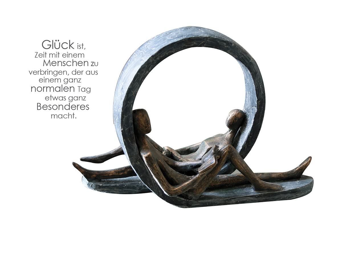 Casablanca modernes Design Escultura Resina Bronce Gris Altura 22 cm