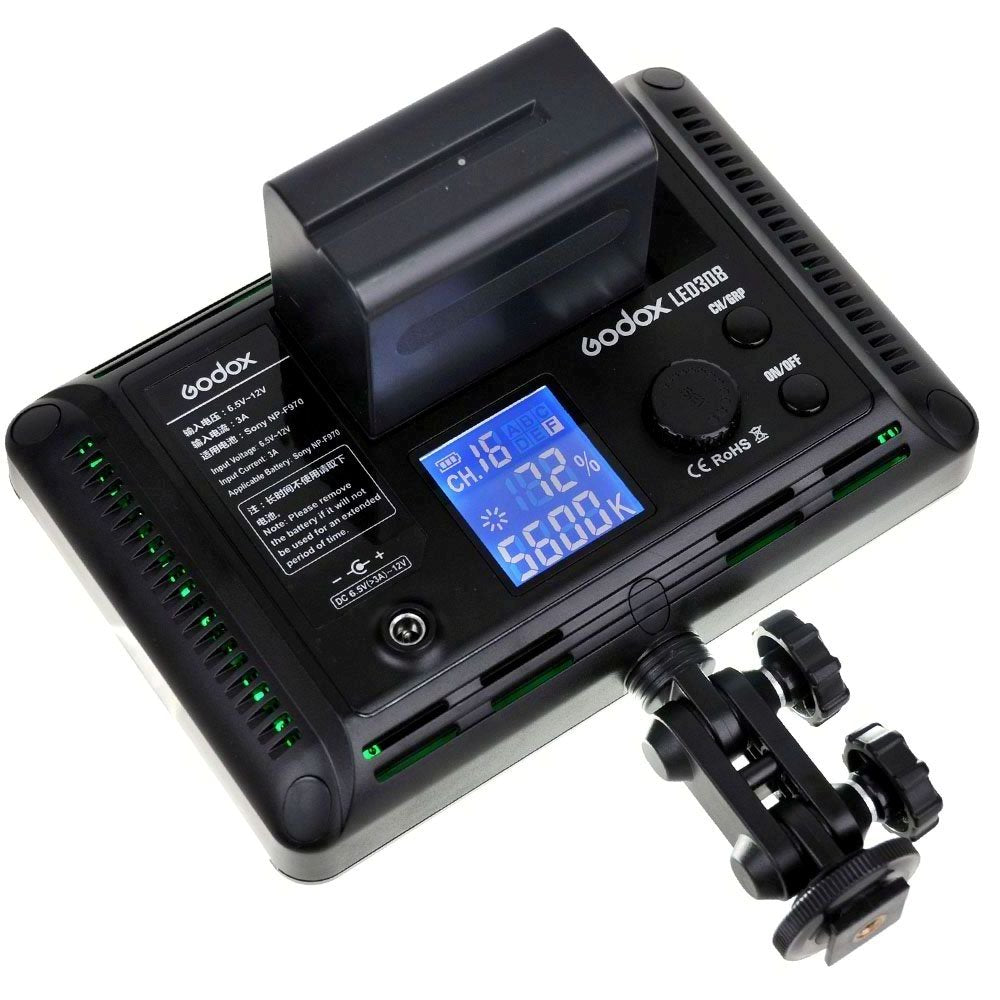 Godox LED308 C lámpara de vídeo con Temperatura de Color Ajustable Mando a Distancia (3300 K hasta 5600 K)