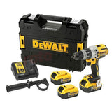 DEWATL Taladro Percutor sin Escobillas XR 18V XRP, 95Nm, 3 Velocidades, 3 Baterías 5Ah, Cargador, Maletín TSTAK, DCD996P3-QW