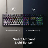 HyperX Alloy Rise - Teclado gaming mecánico, switches Red, hot swap en caliente, Patas Ajustables, carcasa magnética intercambiable, Negro (QWERTY Español)