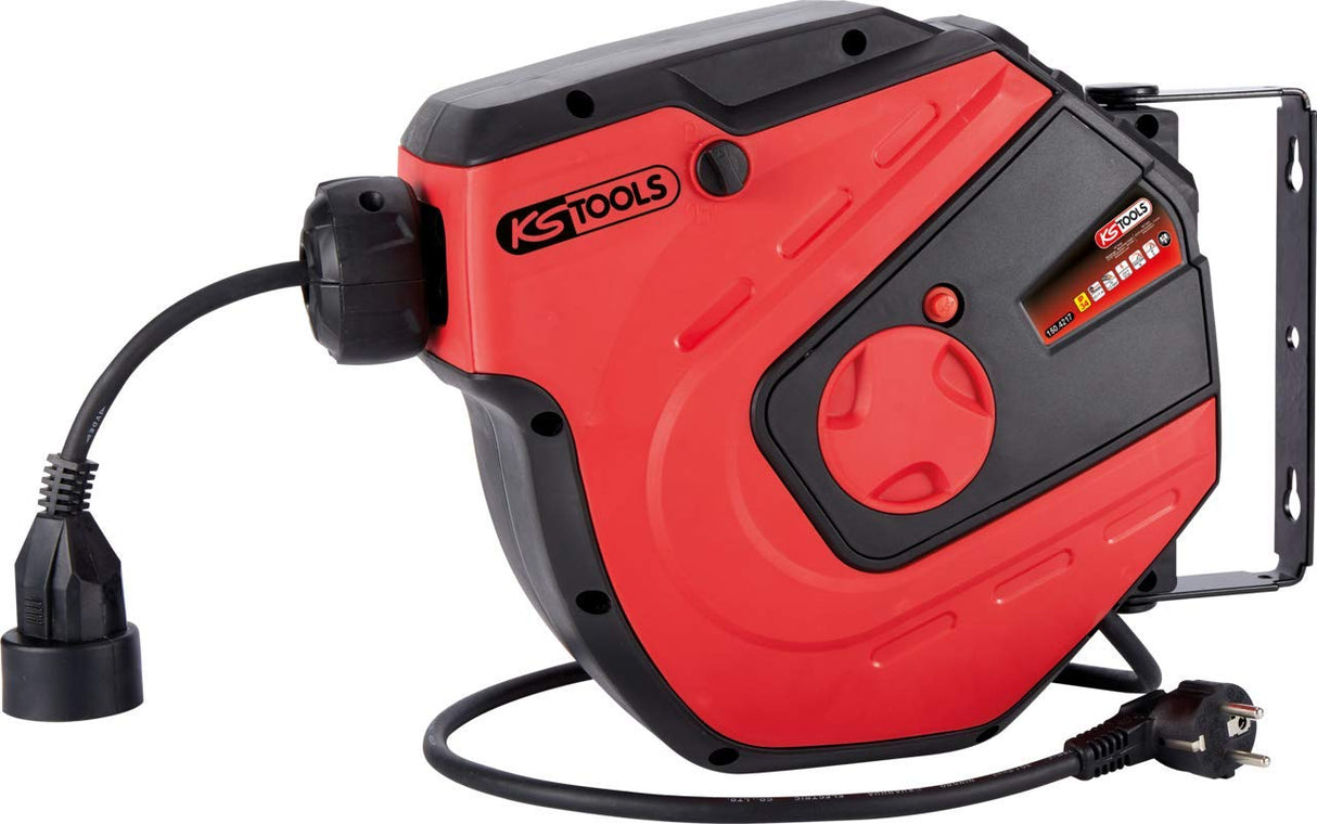 KS Tools 150.4217 Enrollacables de taller, 15m, 1,5mm²