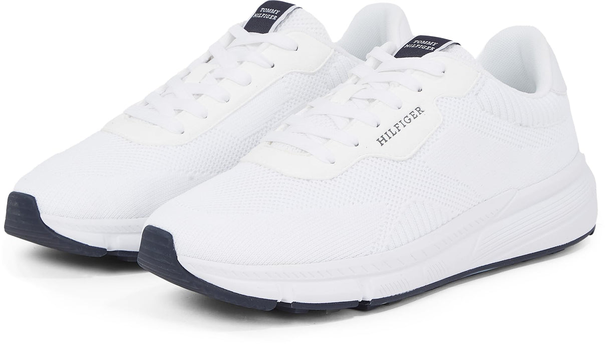 Tommy Hilfiger Low Profile Sneaker Hombre Lightweight Knit Calzado Deportivo, Blanco (White), 43