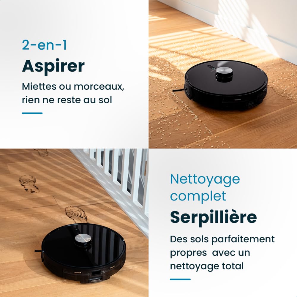 EZICLEAN Robot Aspirador Conectado con Base aspirante I-BOT Z7 Smart