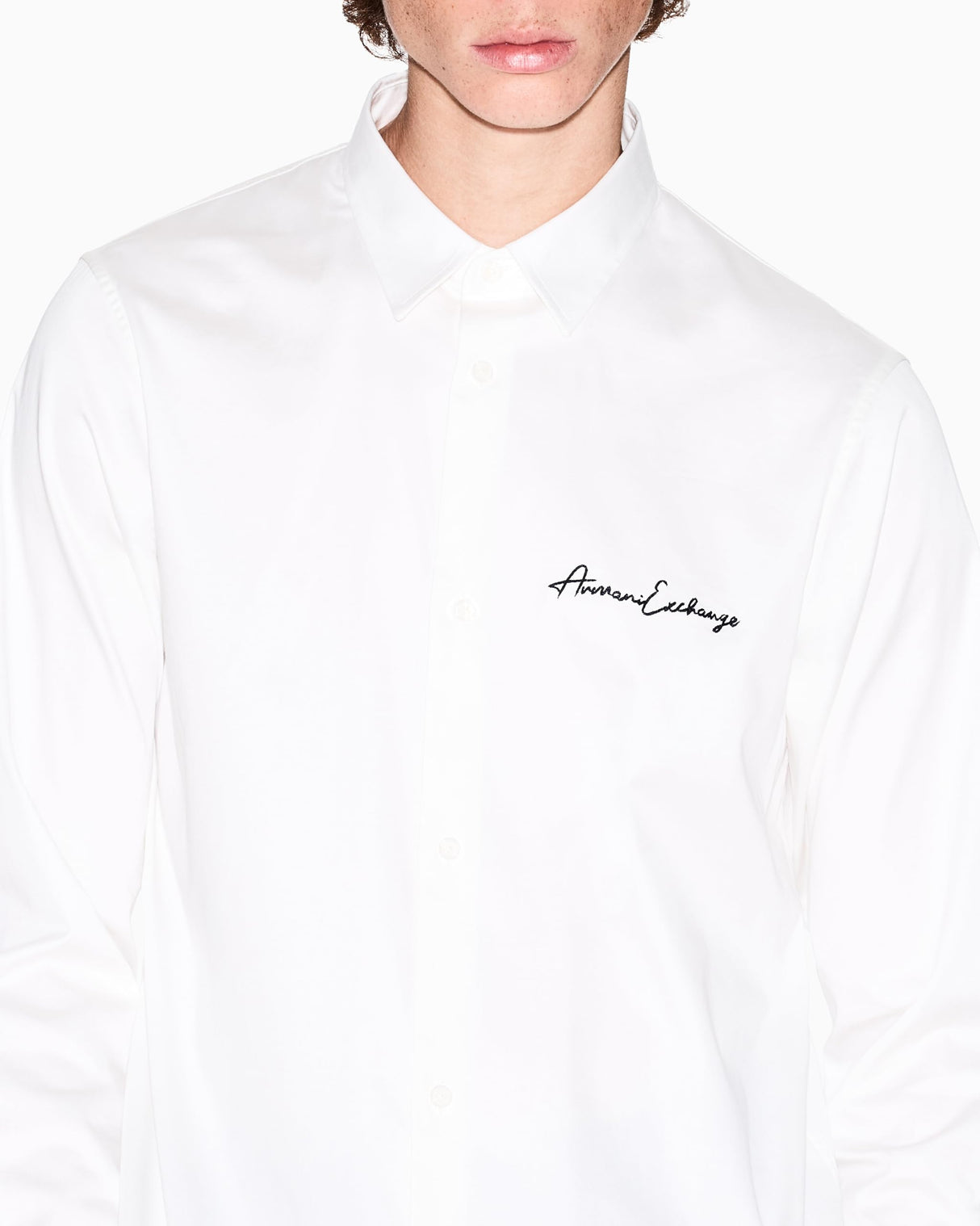 Armani Exchange Essential, Logo Signature Camiseta, Blanco Crudo, XXL Hombres