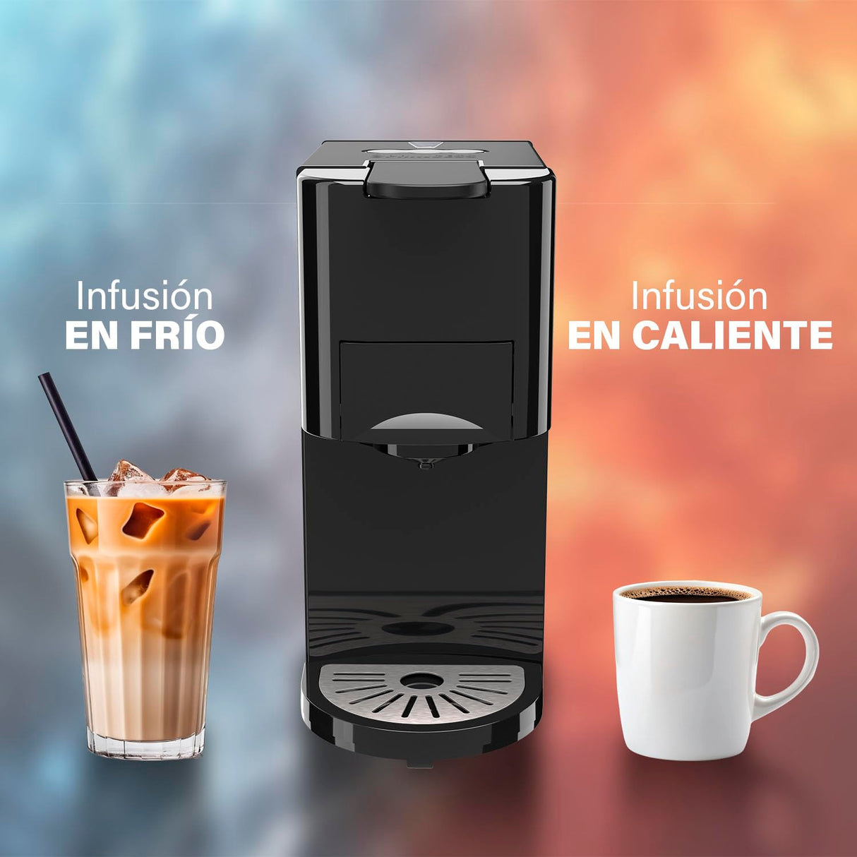 Princess Máquina multicápsula, bomba italiana de 19 bares, depósito de agua de 800 ml, compatibilidad 4 en 1, 1450 W, compatible con Nespresso® y Dolce Gusto®, sin BPA, piezas desmontables, 249454