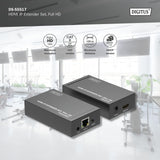 DIGITUS DS-55517 Extensor HDMI/Divisor HDMI - Full HD 1080p 60 Hz - 120 m por cable LAN/Ilimitado por Ethernet (apto para IP) - Set: Transmisor y Receptor - HDCP 1.3