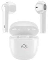 AQL Escape | Auriculares Bluetooth de Forma de cápsula con tecnología Environment Noise Canceling con Funda de Carga - 5 Horas de Playtime - Blanco