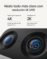 eufy Security Indoor CAM S350, cámara Doble, cámara de Seguridad con resolución 4K UHD, Zoom de 8× y PTZ de 360°, Ideal para Monitor de bebé/cámara para Mascotas/Seguridad del hogar