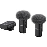 Sony ECM-W3 Sistema de micrófono inalámbrico (2 Transmisores + 1 Receptor + Estuche de Carga), Alcance 150 m, hasta 6 H de grabación, Ideal para entrevistas y Vlogs