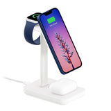 Twelve South HiRise 3 | Estación de Carga magnética 3 en 1 para iPhones, AirPods y Apple Watch MagSafe + Cable USB-C de 1,5 Metros (Blanco)