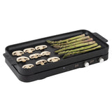 JATA JEVI1470 - Placa Induccion Portatil de 2 Fuegos + Plancha Cocina. 2800 W. Con tapa Antisalpicaduras. Hasta 230ºC. Con Temporizador de 99 minutos.