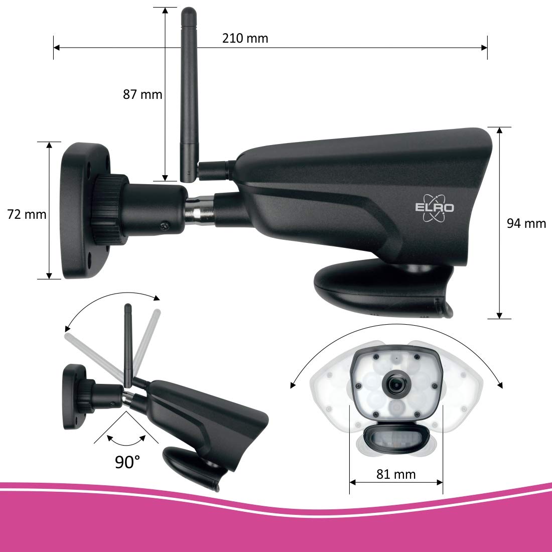 ELRO CC60RXX11 CC60RXX Adicional para CZ60RIPS Juego de cámaras de vigilancia de visión Nocturna en Color, 1 Stück (1er Pack)