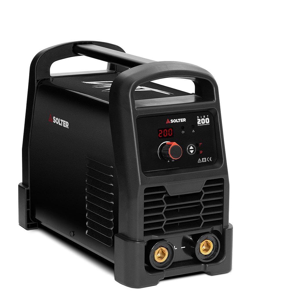 Solter Equipo Inverter de Soldadura DIRT 200A Tecnología TIG/MMA Lift-Arc Arc-Sense, Arc-Force y Hot-Start Regulación Digital Precisa Compatible con Electrodos de Aluminio y Generadores Eléctricos