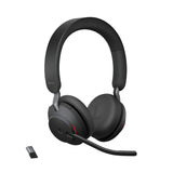 Jabra Evolve2 65 Auriculares Inalámbricos Estéreo PC con Cancelación de Ruido - Certificados para Microsoft Teams - Batería de Larga Duración - Adaptador Bluetooth USB-A - Negro
