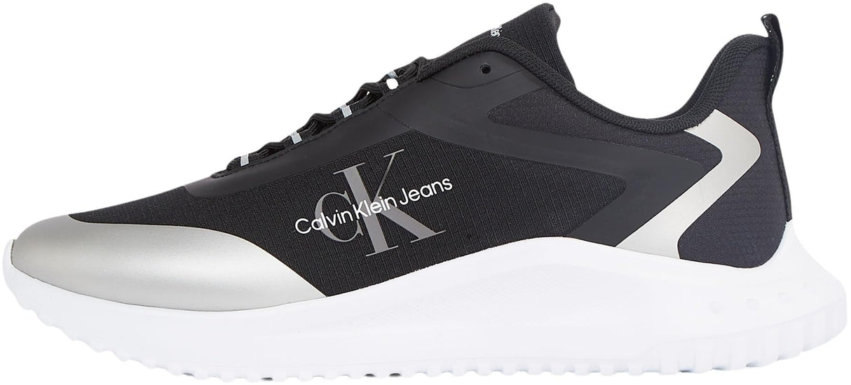 Calvin Klein Runner Sneaker Mujer Eva Runner Low Lace Mix sin Cordones, Negro (Black/Silver), 37