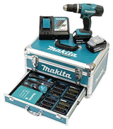 Makita DHP453RFX2 Taladro Percutor Batería 18V 42 Nm 2x3.0Ah 96 Accesorios