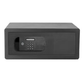 Yale Caja Fuerte Motorizada de Alta Seguridad para Portátil: Cierre Biométrico con Huella Dactilar, Cadena Motorizada 22 mm, Incluye Llave y Luz Interior, Azul 26,9 L