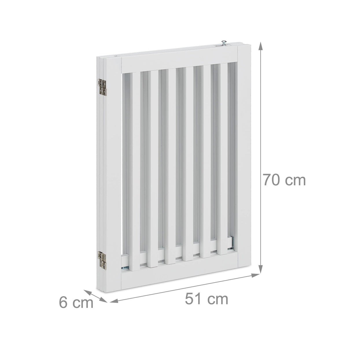 Relaxdays Niños Barrera Seguridad Perros, Animales, Valla Protección Mascotas, Puerta, 70x154cm, Plegable, 3 Paneles, Blanca, Tablero de Fibras