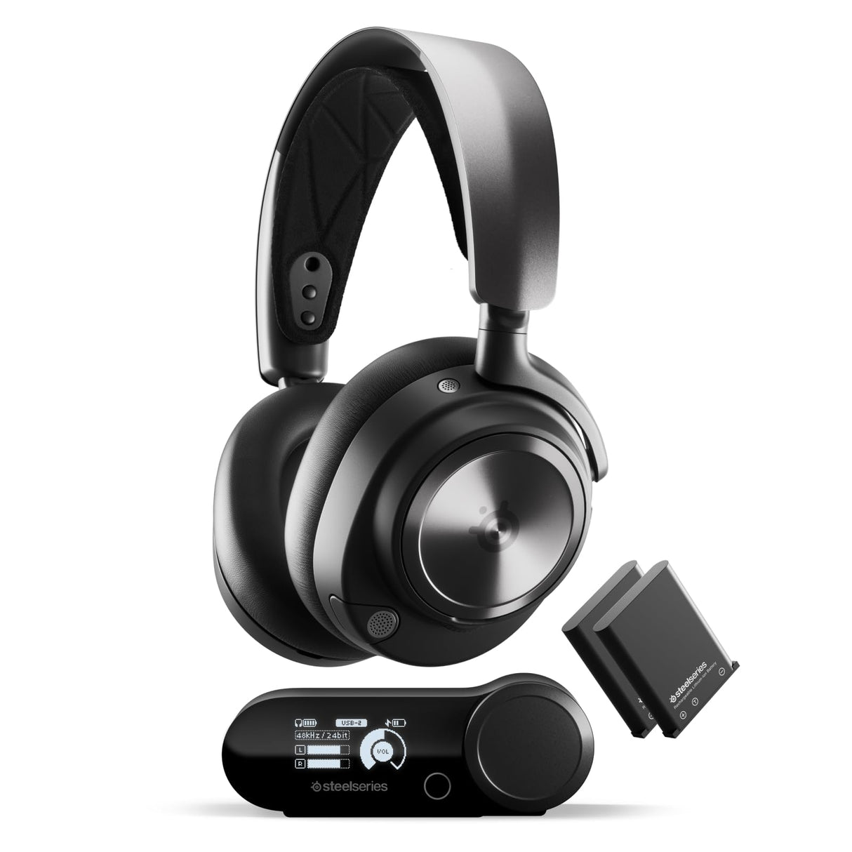SteelSeries Arctis Nova Pro Wireless - Cascos Gaming Inalámbricos Multisistema - Controladores magnéticos de neodimio - Cancelación de Ruido - Infinity Power System - PC, PS5, PS4, Switch 2, Móvil