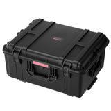 VEVOR Estuche Rígido Impermeable de 630 x 500 x 318 mm con Ruedas Giratorias y Manija Retráctil, Estuche Protector Impermeable IP67 con Clips, Orificios para Candado y Espuma Insertada, Negro