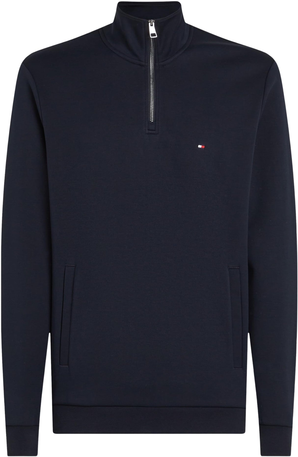 Tommy Hilfiger Sudadera con cremallera Hombre Essential Intechno 1/4 Zip con cuello alto, Azul (Desert Sky), 3XL