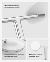 Belkin BoostCharge cargador Qi2 3 en 1, estación de carga inalámbrica con MagSafe, base de carga Qi2 para iPhone 16 Series, Apple Watch, AirPods, soporte antideslizante, fuente de alimentación, Blanco