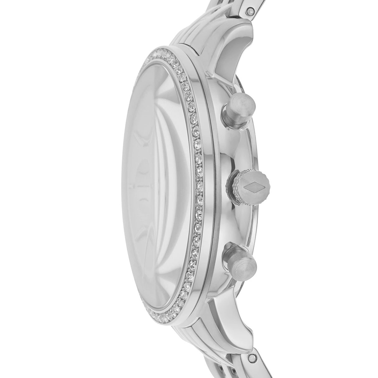 Fossil NeutraReloj para mujer, movimiento cronógrafo con correa de acero o piel, Tono plata y blanco, 36MM