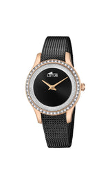 LOTUS Reloj Mujer 18828/2 Bliss Caja de Acero Inoxidable 316l Rosa Correa de Acero Inoxidable 316l Negro