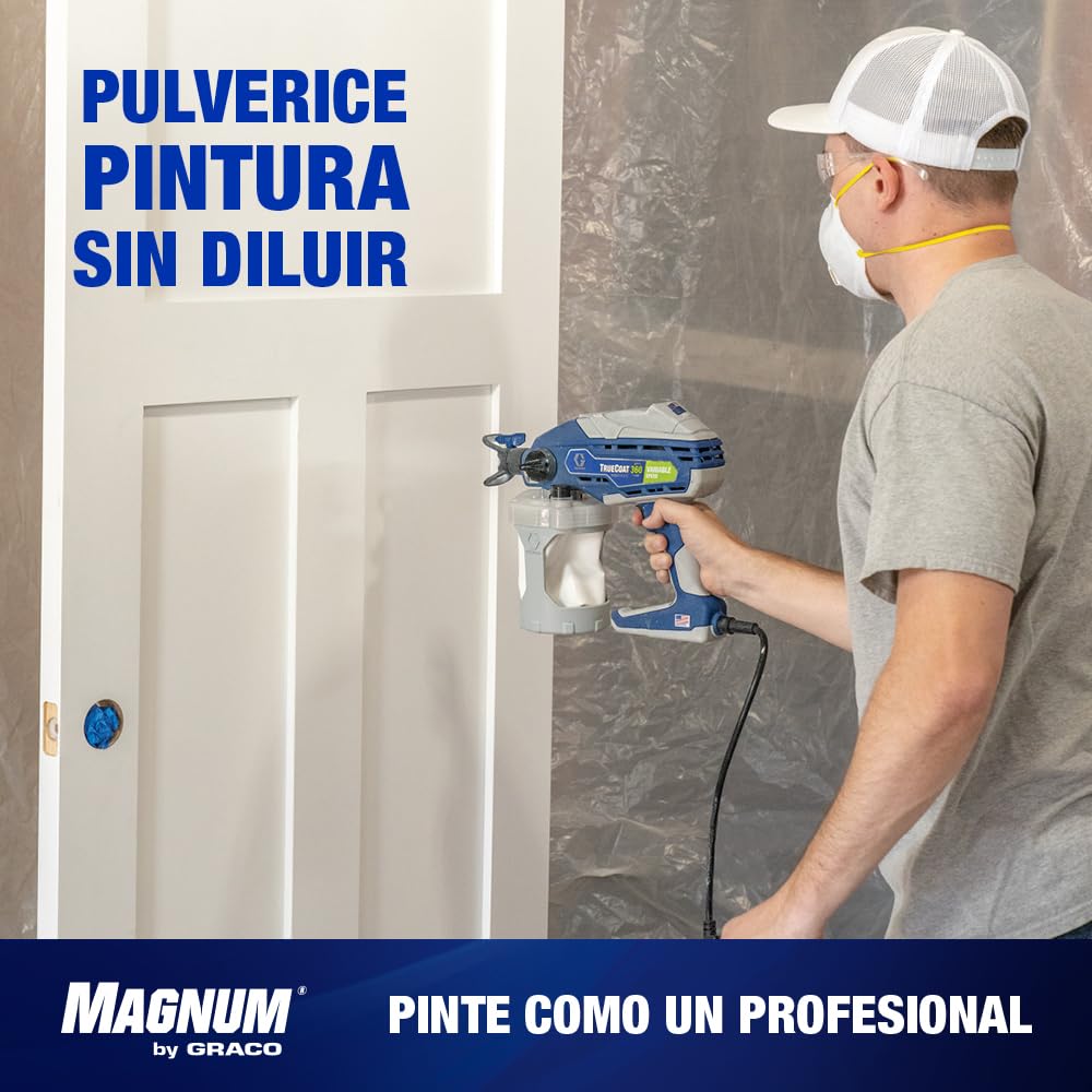Magnum de Graco 26D527 TrueCoat 360 Variable Speed, pulverizador de Pintura airless con Cable portátil, Modelo UE, Uso doméstico, pequeños proyectos Decorativos (presión máxima 138 Bar)
