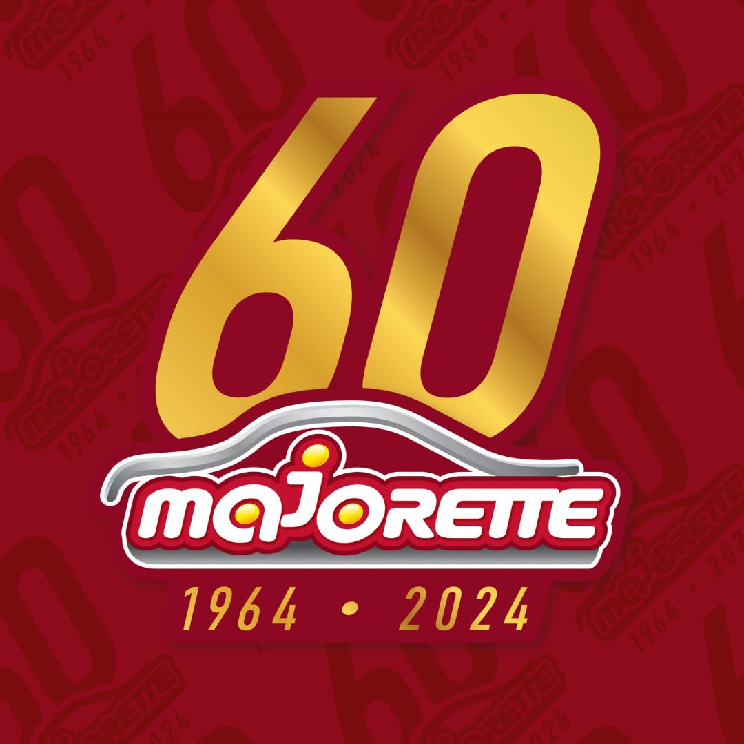 Majorette 212057807 - Expositor de cumpleaños de 60 años, 136 vehículos en Miniatura de Metal, Escala 1/64ª, Premium, First Edition, Deluxe, Giftpack