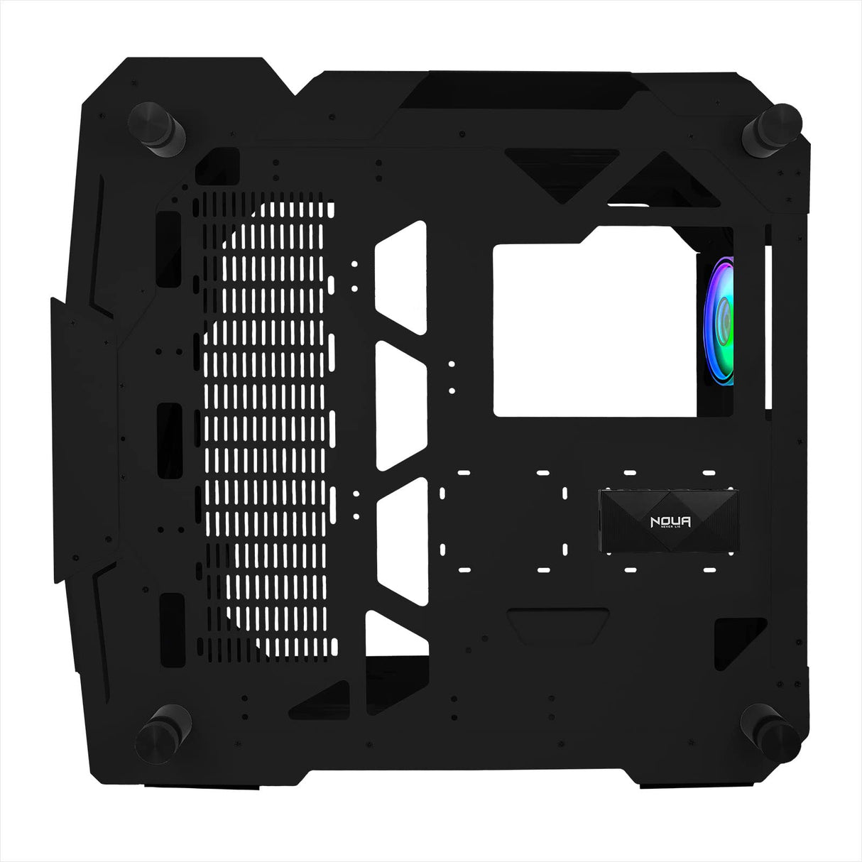 Noua Ego Caja PC Gaming Full Tower ARGB E-ATX, ATX, Micro ATX-ITX, Ventilador PWM ARGB 120mm Preinstalado, Paneles Laterales de Cristal Templado, USB 3.0, Color Negro