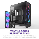 NZXT H9 Flow RGB (2025) – Caja de PC ATX de Torre Media de Gran Flujo de Aire de Doble Cámara – Incluye 1 x Unidad de Ventilador RGB de 420mm y 1 x Ventilador de 120mm – Negro
