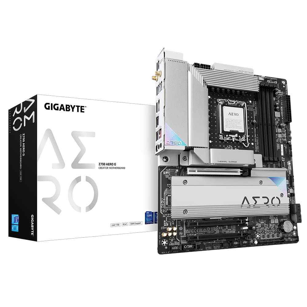 GIGABYTE Z790 Aero G Placa Base - Soporta CPUs Intel Core de 14ª generación, hasta 7600MHz DDR5 (OC), 1xPCIe 5.0+4xPCIe 4.0 M.2, Wi-Fi 6E, LAN de 2.5GbE, USB 3.2 Gen 2x2
