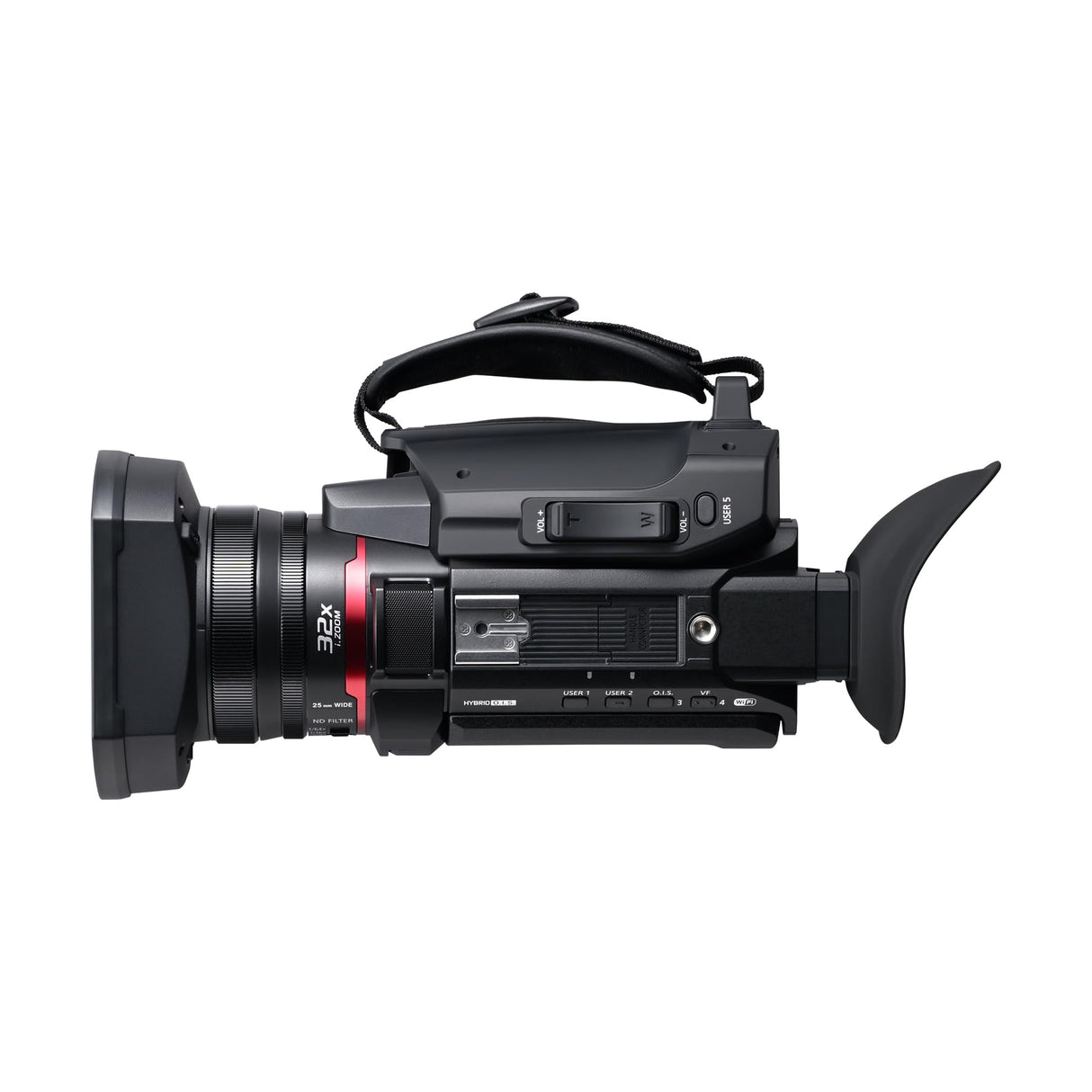 Panasonic HC-X1600E 4K 60p Videocámara Profesional con Lente Gran Angular de 25 mm, Zoom Óptico de 24x, OIS Híbrido de 5 Ejes, Wi-Fi, USB PD, Negra