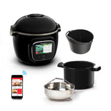 Moulinex Cookeo Touch Wifi - Multicooker inteligente de alta presión + molde para tartas 18 cm, 6 L, pantalla táctil, 250 recetas integradas, aplicación Moulinex YY5297FB, negro
