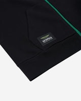 KIMOA - Sudadera Aston Martin F1 2024 Fernando Alonso - Sudadera Hombre con Capucha, Sudadera Cremallera Hombre - XS - Negra - Tejido Reciclado