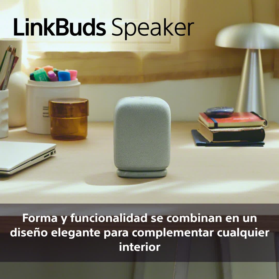 Sony LinkBuds Speaker – Altavoz portátil inalámbrico Bluetooth, IPX4, Resistente al Agua, 25 Horas de batería, Calidad de Llamada nítida, Exteriores, Viajes - Gris Claro