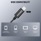 NEEWER Mini Micrófono de Solapa USB C, 2 Pack Compatible con iPhone 16 15 Pro MAX, Teléfono Android, Tableta, PC, Micrófono de Solapa de Condensador Omnidireccional con Clip y Cable de 2m/6.6ft