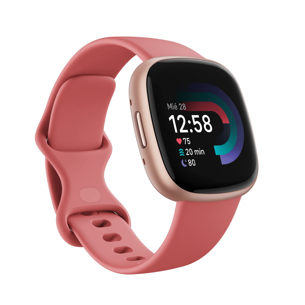 Fitbit Versa 4,Pink Sand/Copper Rose Smartwatch, Unisex-Adult, Rosa Arena/Aluminio Rosa cobrizo, One Size