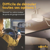 Somfy 1246483 - Serenia 700 io Connect - Motorización para puerta de garaje, motor puerta de garaje para puertas máx. 2,35 m H y 3 m L, fabricado en Francia, compatible con TaHoma