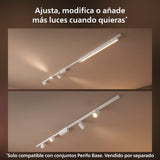 Philips Hue - Perifo Iluminación en carril Luz Blanca y de Colores - Set carril y 4 focos (negro) - 212cm - Anclajes incluidos
